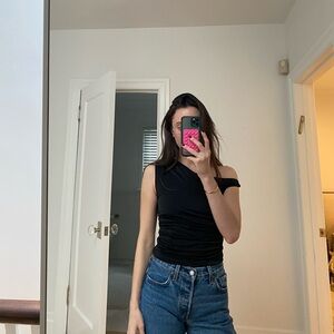 Black Asymmetrical Tank Top